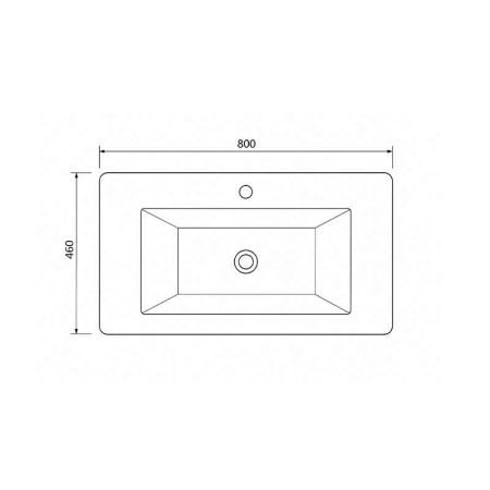 Lavoar din compozit 80 cm, colturi rotunjite, negru mat, Fluminia Pisa [2]