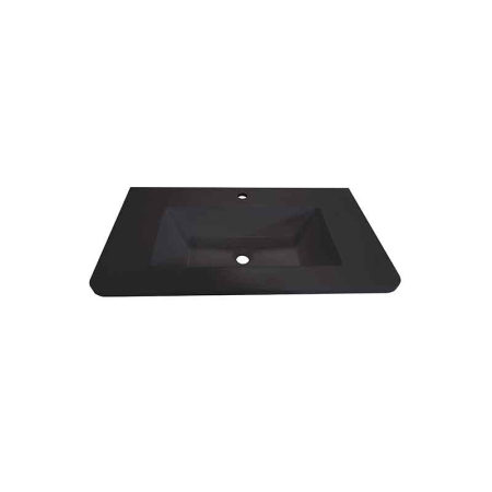 Chiuvete baie - Lavoar din compozit 100 cm, colturi rotunjite, negru mat, Fluminia Pisa