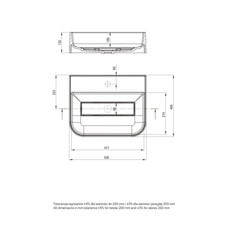 Lavoar din granit, de blat, cu capac de scurgere, 50.5x40.5 cm, Deante Arnika [2]