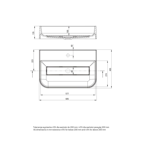 Lavoar din granit, de blat, cu capac de scurgere, 60.5x40.5 cm, Deante Arnika [2]