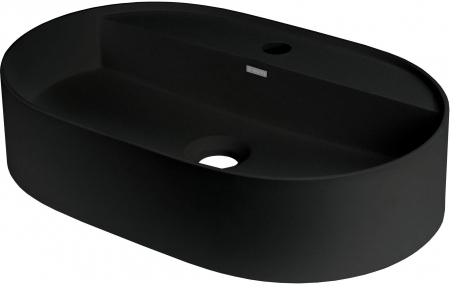 Lavoar din granit, montare blat, cu gaura pentru baterie, negru, Deante Silia
