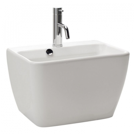 Chiuvete baie - Lavoar suspendat alb 48 cm, cu piedestal integrat, Gala Emma Square