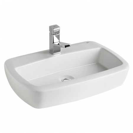 Chiuvete baie - Lavoar pe blat alb 60 cm, cu orificiu baterie, Gala Eos