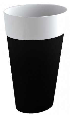 Chiuvete baie - Lavoar freestanding negru/alb 46 cm din compozit mineral DuraBe, Besco Uniqa