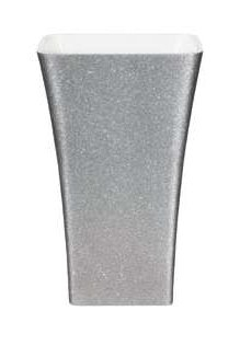 Chiuvete baie - Lavoar freestanding argintiu/alb 52 cm din compozit mineral DuraBe, Besco Assos Glam