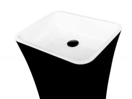 Lavoar freestanding negru/alb 52 cm din compozit mineral DuraBe, Besco Black&White [1]