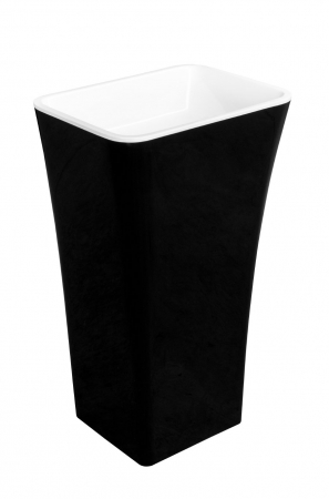 Chiuvete baie - Lavoar freestanding negru/alb 52 cm din compozit mineral DuraBe, Besco Black&White