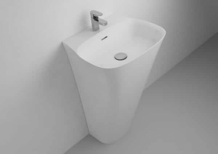 Obiecte sanitare - Lavoar freestanding, alb, din compozit, 85 cm, Cast Marble Paglia