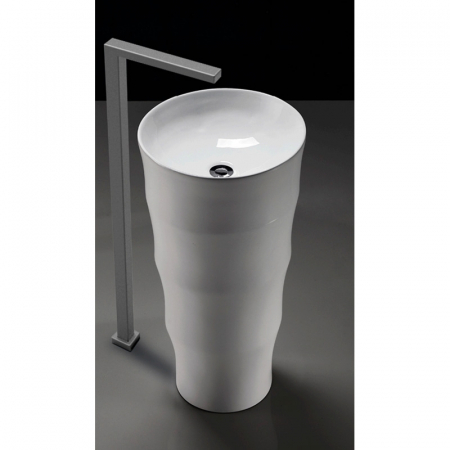 Lavoar freestanding alb 42 cm, rotund, Fluminia Novicia [4]