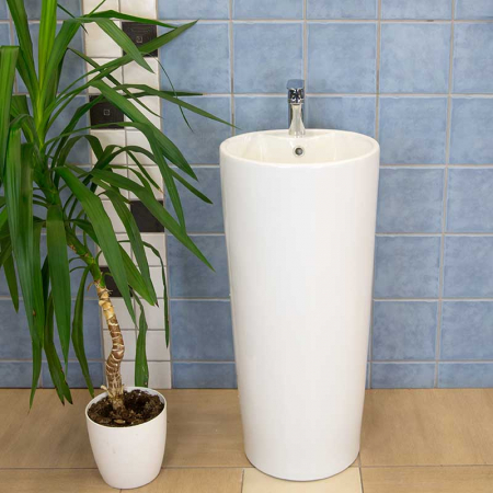 Lavoar freestanding rotund cu preaplin, Fluminia, Athos-B [1]