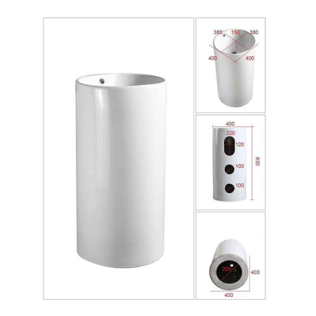 Lavoar freestanding rotund, Fluminia, Athos [3]