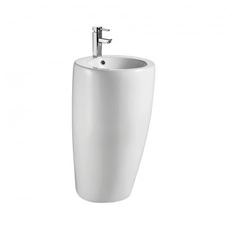 Baie - Lavoar freestanding rotund, alb Fluminia, Milady-50, back to wall