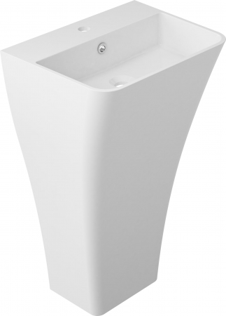 Lavoar freestanding, din compozit, 50x40x85 cm, alb lucios,  Marmite Freya [0]