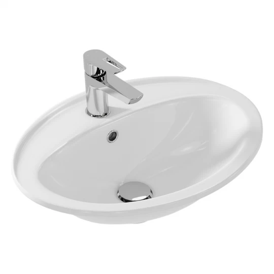 Lavoar incastrat alb 54 cm, oval, Cersanit Calla [6]