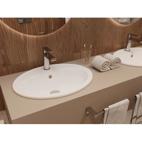 Lavoar incastrat alb 54 cm, oval, Cersanit Calla [4]