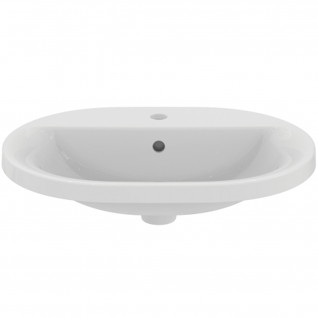 Lavoar incastrat alb 62 cm, oval, orificiu baterie si preaplin Ideal Standard Connect [2]