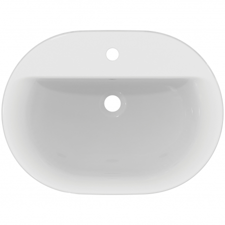 Lavoar incastrat alb 62 cm, oval, orificiu baterie si preaplin Ideal Standard Connect [4]