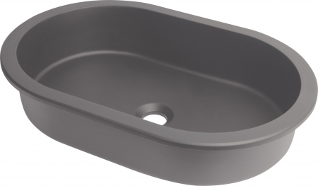 Chiuvete baie - Lavoar incastrat compozit antracit Deante Silia, oval, 59 cm