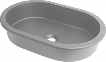 Chiuvete baie - Lavoar incastrat compozit gri Deante Silia, oval, 59 cm