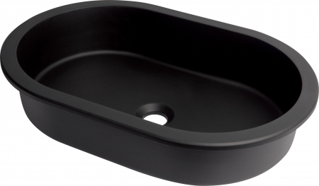 Chiuvete baie - Lavoar incastrat compozit negru Deante Silia, oval, 59 cm