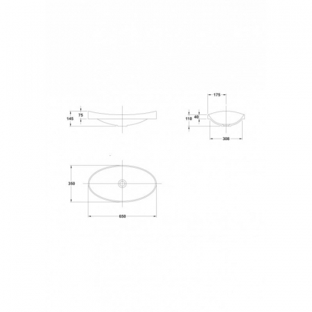 Lavoar incastrat alb lucios 65 cm, oval, Gala Klea [2]