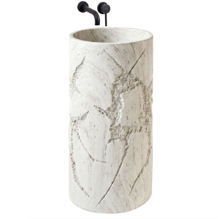 Lavoar freestanding rotund compozit REA Revello, bej ecru mat, 46 x 46 cm [1]