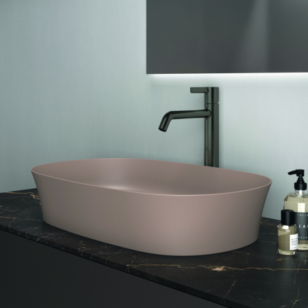 Lavoar pe blat maro lucios 60 cm, oval, fara preaplin, Ideal Standard Ipalyss [5]