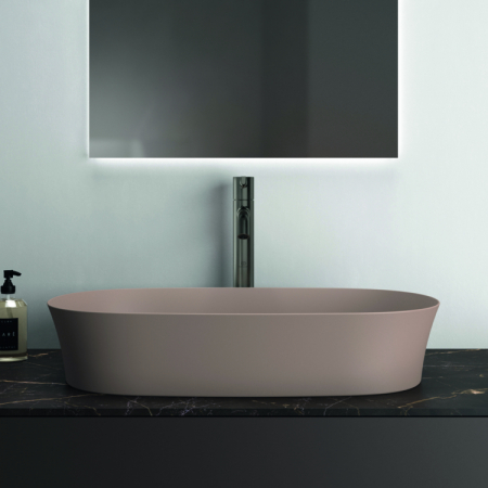 Lavoar pe blat maro lucios 60 cm, oval, fara preaplin, Ideal Standard Ipalyss [4]