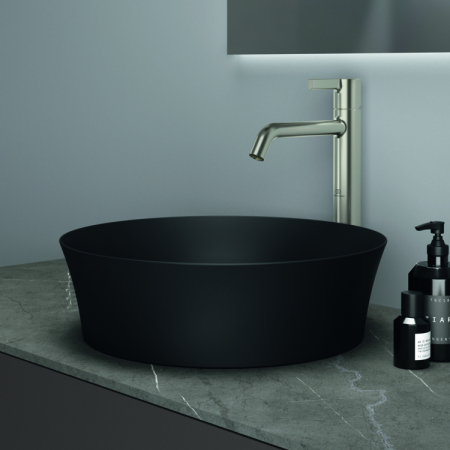 Lavoar pe blat negru mat 40 cm, rotund, fara preaplin, Ideal Standard Ipalyss [4]