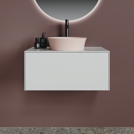 Lavoar pe blat roz lucios 40 cm, rotund, fara preaplin, Ideal Standard Ipalyss [5]