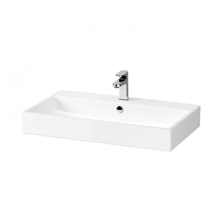 Chiuvete baie - Lavoar baie pe mobilier alb 80 cm, dreptunghiular, Cersanit Virgo