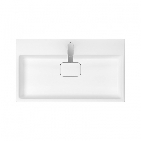 Lavoar baie pe mobilier alb 80 cm, dreptunghiular, Cersanit Virgo [1]