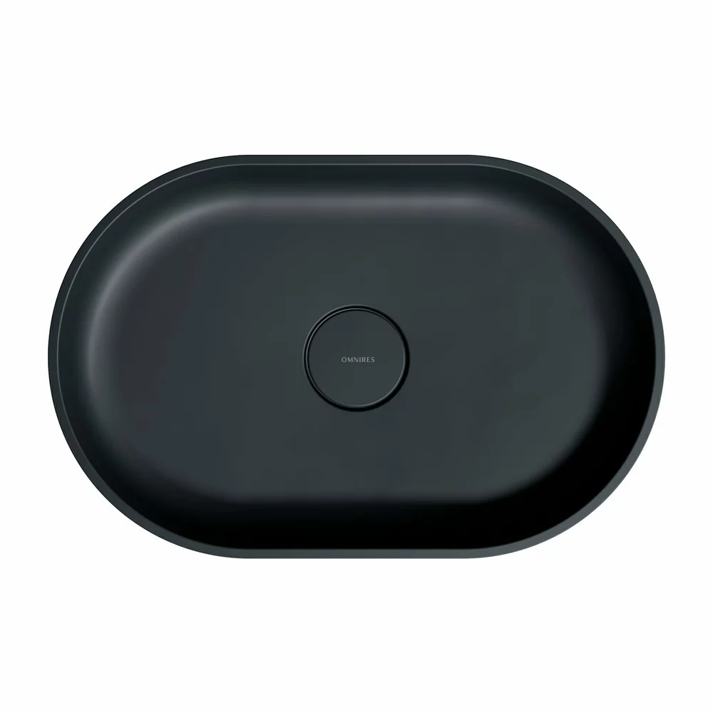 Lavoar OMNIRES Ovo M+ cu montare pe blat, 55x36 cm, compozit, negru [1]