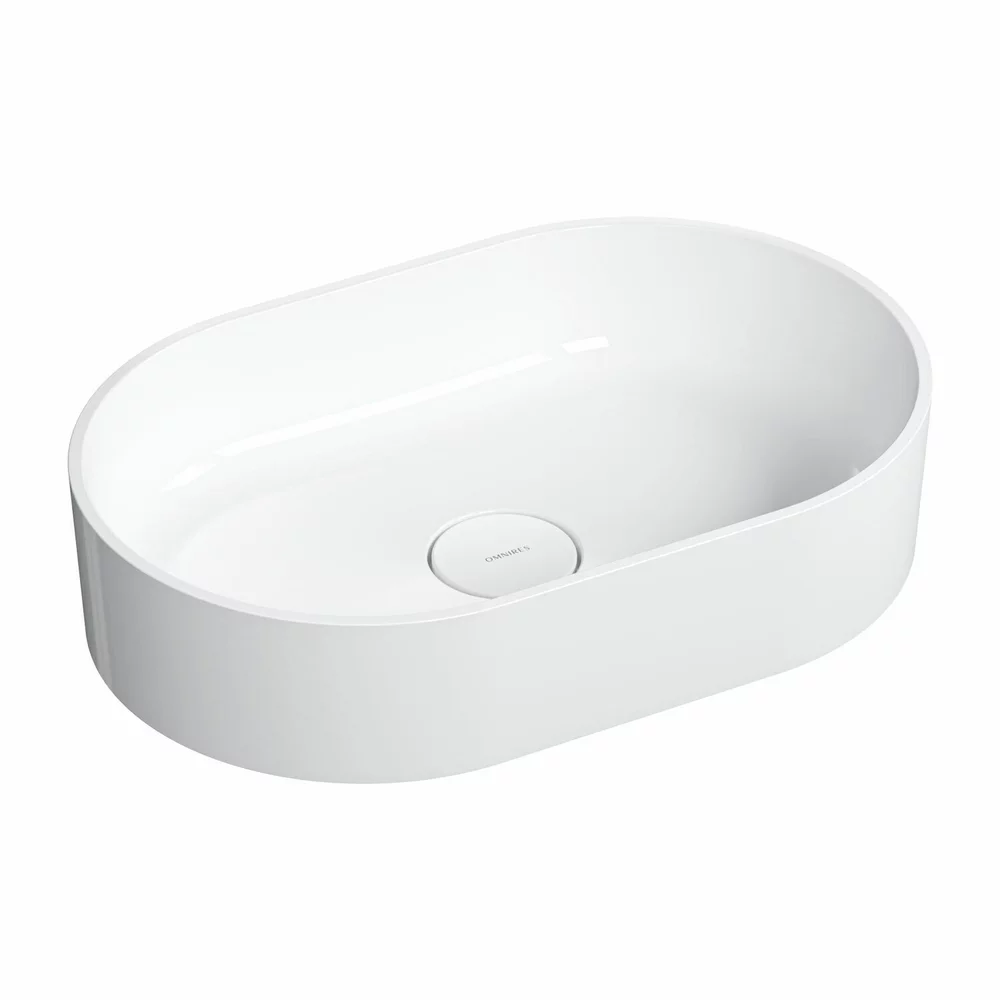 Chiuvete baie - Lavoar OMNIRES Ovo M+ cu montare pe blat, 55x36 cm, compozit, alb