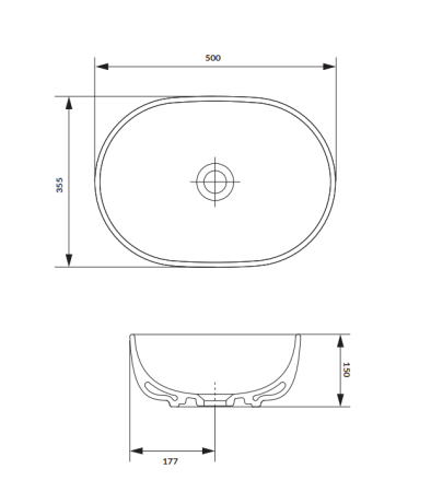 Lavoar pe blat oval, ceramica verde mat, 50x35.5 cm, Cersanit Moduo [3]