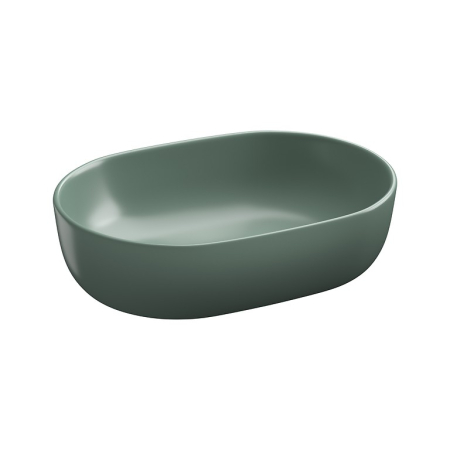 Lavoar pe blat oval, ceramica verde mat, 50x35.5 cm, Cersanit Moduo [1]