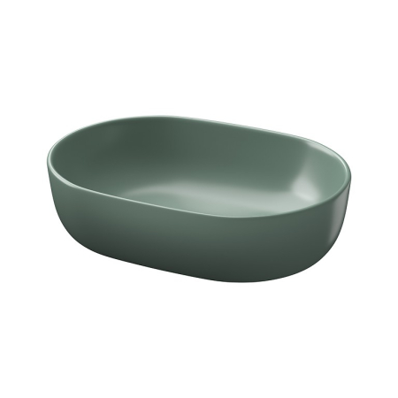 Lavoar pe blat oval, ceramica verde mat, 50x35.5 cm, Cersanit Moduo [0]
