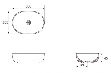 Lavoar pe blat caramiziu 50 cm, oval, Cersanit Moduo [1]