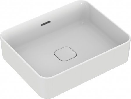 Baie - Lavoar pe blat alb 50 cm, dreptunghiular, cu preaplin, Ideal Standard Strada II