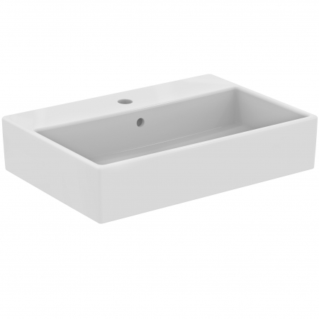 Chiuvete baie - Lavoar pe blat alb 60 cm, dreptunghiular, orificiu baterie, Ideal Standard Strada