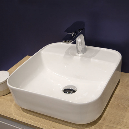 Lavoar pe blat alb, dreptunghiular, 38 cm, Fluminia Juno [3]