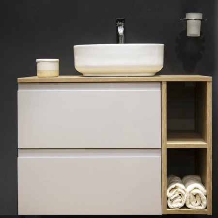 Lavoar pe blat alb, dreptunghiular, 38 cm, Fluminia Juno [4]