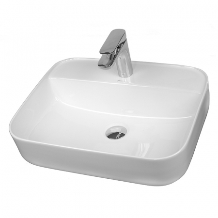 Baie - Lavoar pe blat alb, dreptunghiular, 50 cm, Fluminia Juno