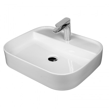 Baie - Lavoar pe blat alb, dreptunghiular, 55 cm, Fluminia Juno