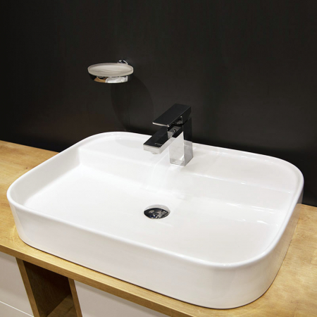 Lavoar pe blat alb, dreptunghiular, 65 cm, Fluminia Juno [4]