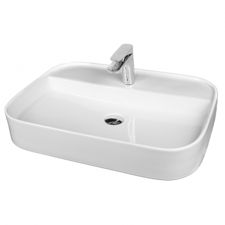 Baie - Lavoar pe blat alb, dreptunghiular, 65 cm, Fluminia Juno