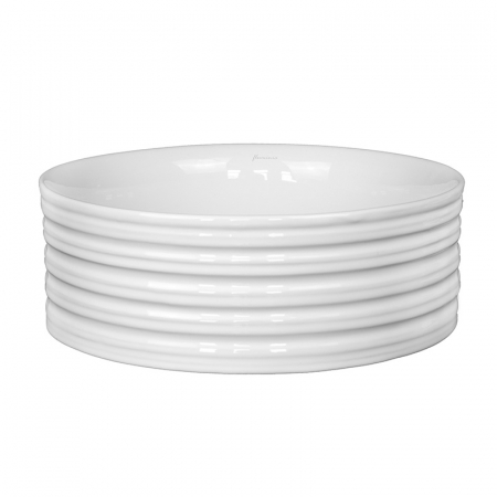 Lavoar pe blat alb lucios 39 cm, rotund, Fluminia Theia [2]