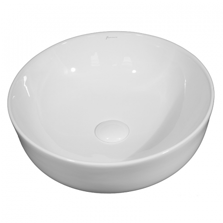 Baie - Lavoar pe blat alb lucios 41 cm, rotund, Fluminia Amereta