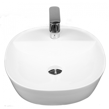 Lavoar pe blat alb lucios, 41 cm, rotund, Fluminia Cassandra [1]