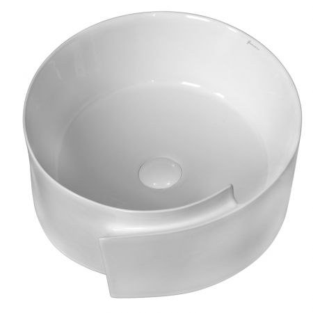 Baie - Lavoar pe blat alb lucios 44 cm, rotund, Fluminia Amor